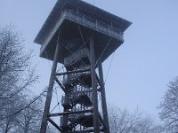 Hütte -Turm im Winter